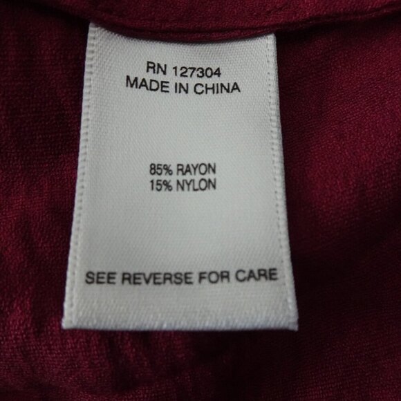 John Mark Tunic Top Women's Plus Size 2X Red Wine Color Relaxed Fit - Picture 9 of 10